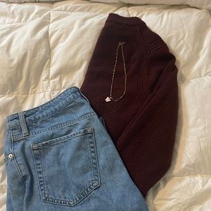 maroon knit sweater 🧣